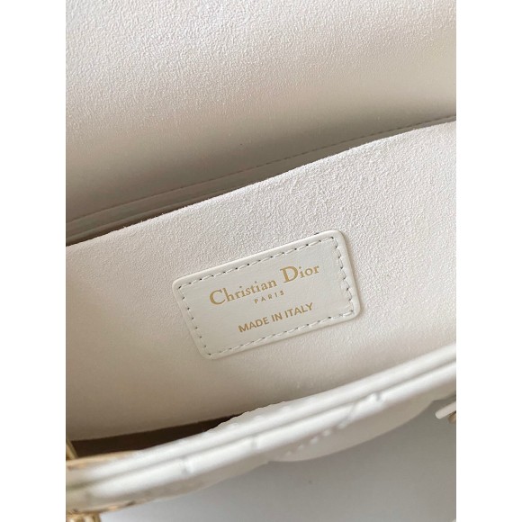 D*or lady d-joy medium bag in white cannage lambskin