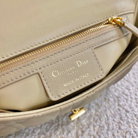 D*or caro small bag in beige cannage calfskin