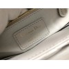 Dior Lady Dior Medium Bag In White Cannage Lambskin