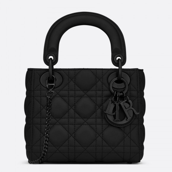 D*or lady D*or mini chain bag in black ultramatte calfskin