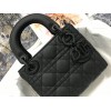 Dior Lady Dior Mini Chain Bag In Black Ultramatte Calfskin