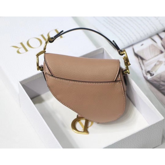 D*or saddle micro bag in powder goatskin