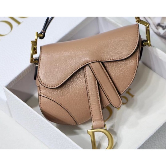 D*or saddle micro bag in powder goatskin