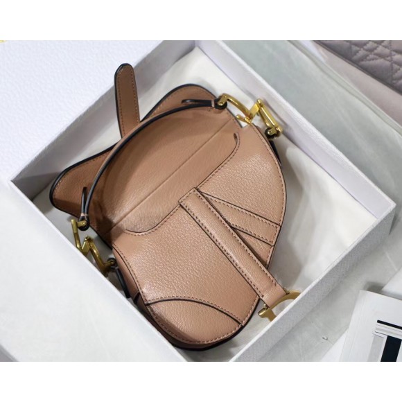 D*or saddle micro bag in powder goatskin