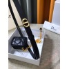 Dior Caro 15MM Belt with Removable Pouch in Black Calfskin