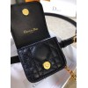 Dior Caro 15MM Belt with Removable Pouch in Black Calfskin