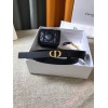 Dior Caro 15MM Belt with Removable Pouch in Black Calfskin