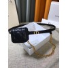 Dior Caro 15MM Belt with Removable Pouch in Black Calfskin