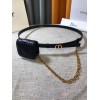Dior Caro 15MM Belt with Removable Pouch in Black Calfskin