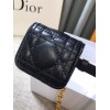 Dior Caro 15MM Belt with Removable Pouch in Black Calfskin