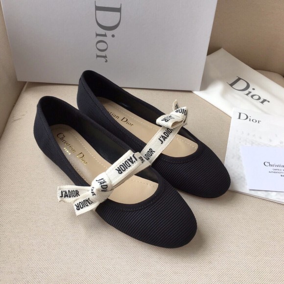 D*or miss j'aD*or ballerina flats in black technical canvas