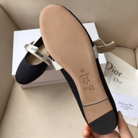 D*or miss j'aD*or ballerina flats in black technical canvas