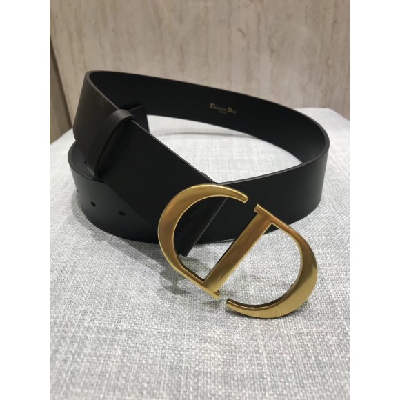 D*or 30 montaigne 35mm belt in black smooth calfskin