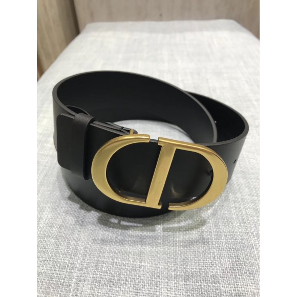 D*or 30 montaigne 35mm belt in black smooth calfskin