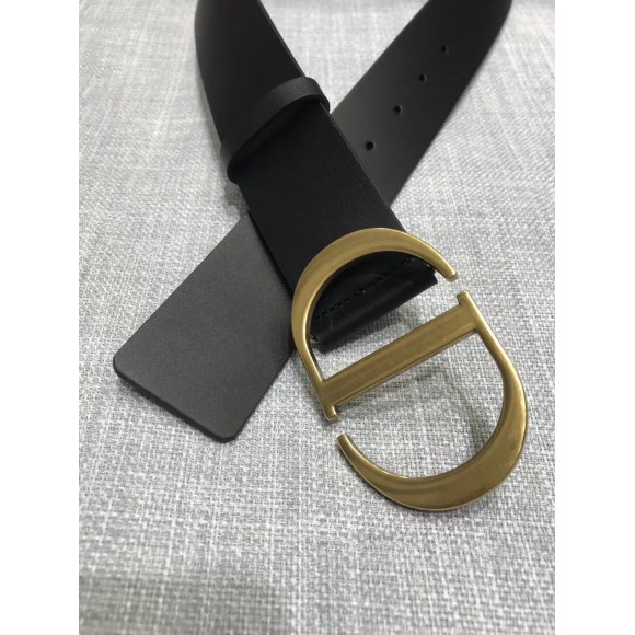 D*or 30 montaigne 35mm belt in black smooth calfskin