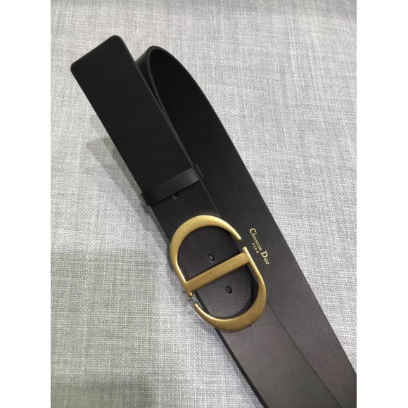 D*or 30 montaigne 35mm belt in black smooth calfskin