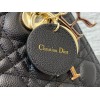 Dior Small Lady Dior Bag in Black Grained Cannage Calfskin