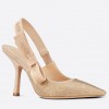 Dior J'Adior Slingback Pumps 100mm In Nude Suede With Strass