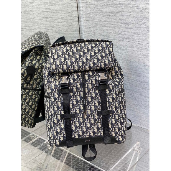 D*or explorer backpack in black D*or oblique jacquard