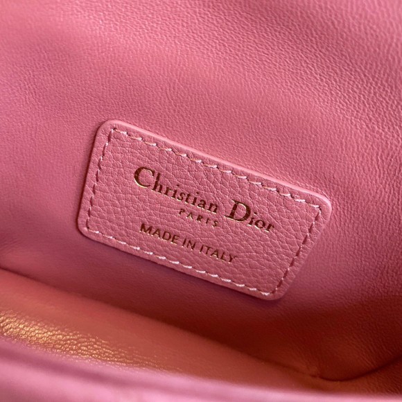 D*or caro micro bag in pink cannage calfskin