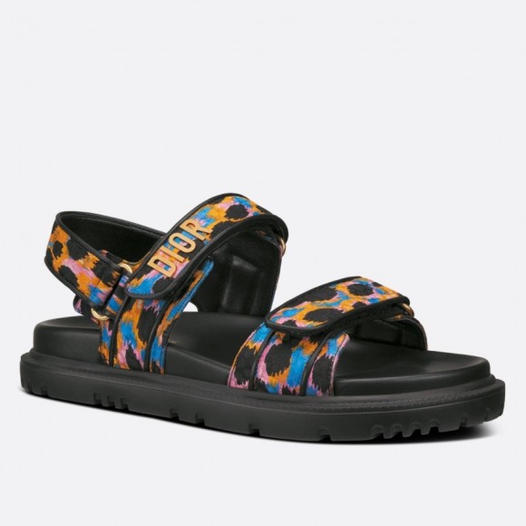 D*or D*oract sandals in blue multicolor mizza printed silk