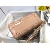 Dior Lady Dior Mini Chain Bag with Chain in Nude Patent Calfskin