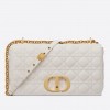 Dior Caro Large Bag In White Cannage Calfskin