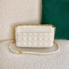 Dior Caro Large Bag In White Cannage Calfskin