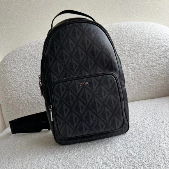 D*or mini rider sling bag in black cd diamond canvas