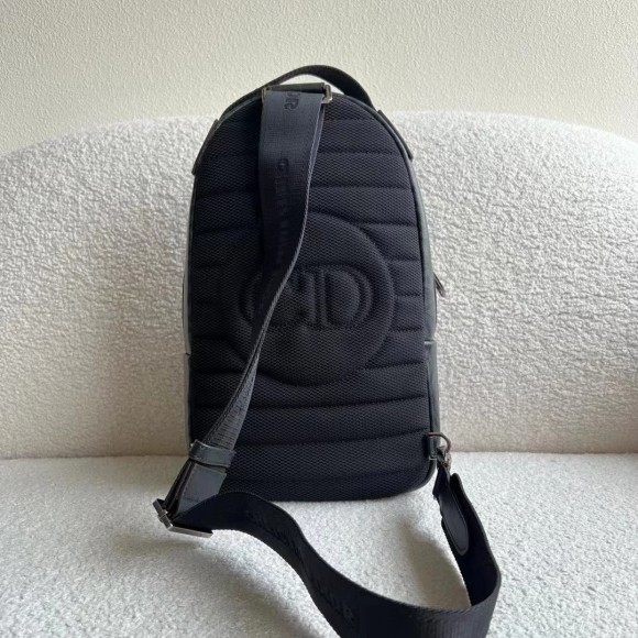 D*or mini rider sling bag in black cd diamond canvas