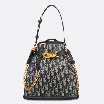 Dior C'est Medium Bag in Blue Oblique Jacquard Dior C'est Medium Bag in Blue Oblique Jacquard