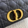 Dior Caro Medium Bag In Black Cannage Calfskin