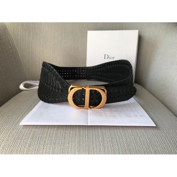 D*or 30 montaigne 40mm belt in black calfskin