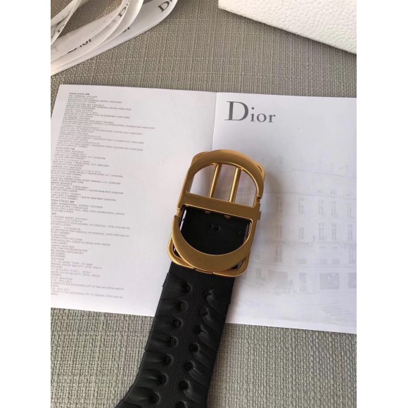 D*or 30 montaigne 40mm belt in black calfskin