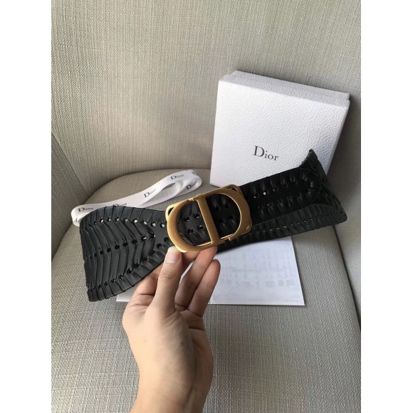 D*or 30 montaigne 40mm belt in black calfskin