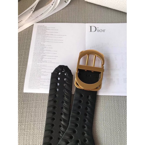 D*or 30 montaigne 40mm belt in black calfskin