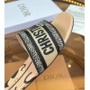 Dior Dway Slides In Beige Jute Canvas Embroidered with Union Motif