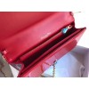 Dior Lady Dior Chain Pouch In Red Patent Cannage Calfskin