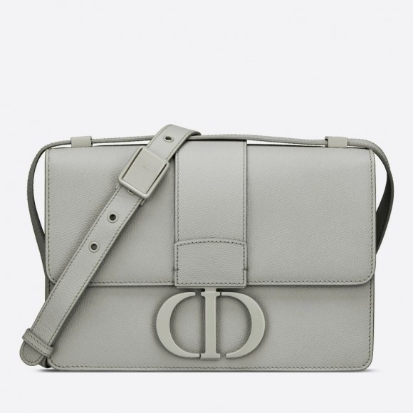 D*or 30 montaigne medium bag in grey ultramatte grained calfskin