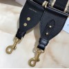 Dior Shoulder Strap in Black Embroidery Canvas