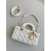 Dior Lady D-Joy Small Bag In White Cannage Lambskin