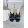 Dior D-Fame Heeled Sandals In Black Pleated Lambskin