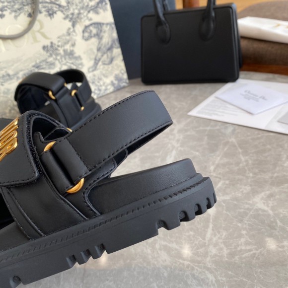 D*or D*oract sandals in black lambskin