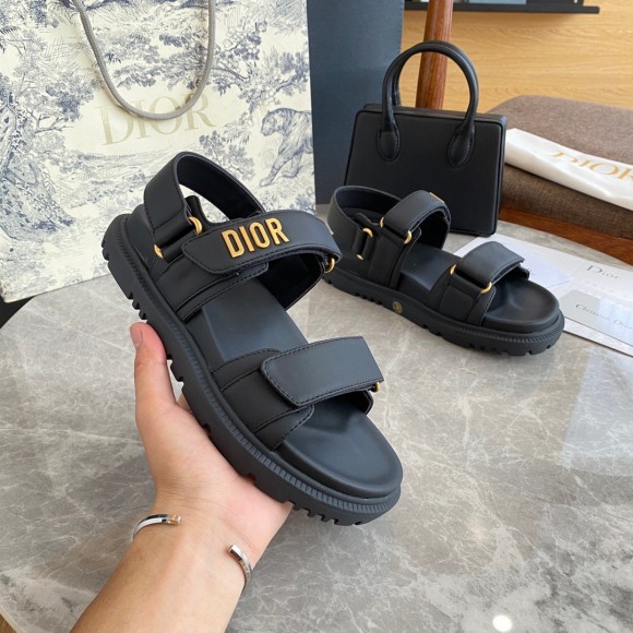 D*or D*oract sandals in black lambskin