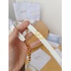 Dior Caro 15MM Belt in White Calfskin and Chain
