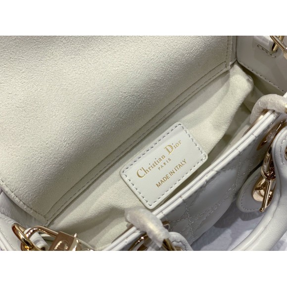 D*or lady d-joy micro bag in white cannage lambskin