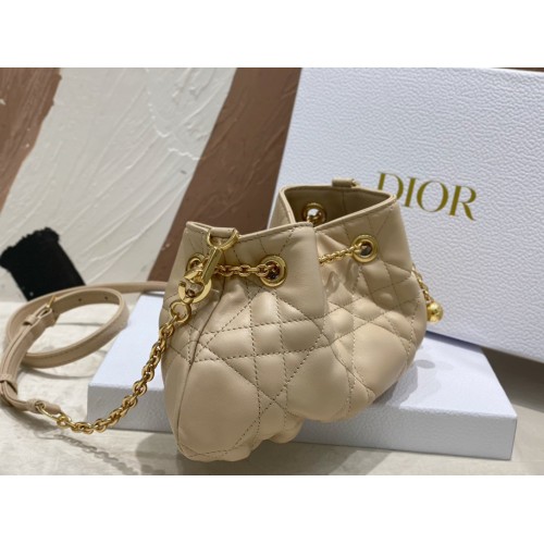 Dior Ammi Small Bag in Sand Pink Macrocannage Lambskin