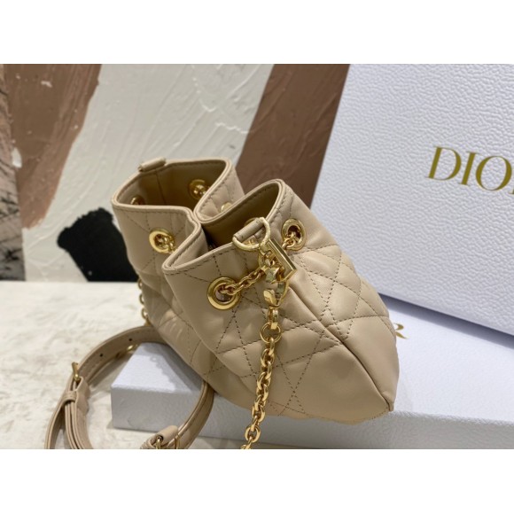 D*or ammi small bag in sand pink macrocannage lambskin