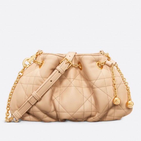 D*or ammi small bag in sand pink macrocannage lambskin