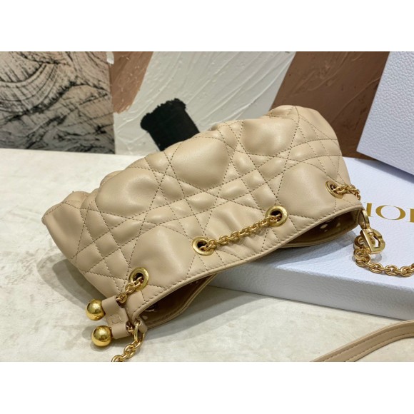 D*or ammi small bag in sand pink macrocannage lambskin